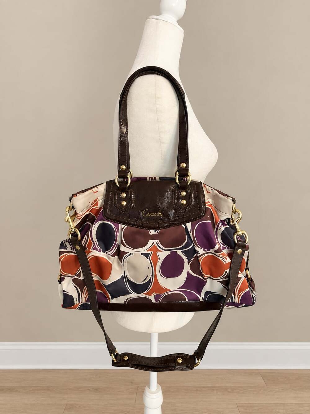 Coach Ashley Signature Scarf Print Handbag